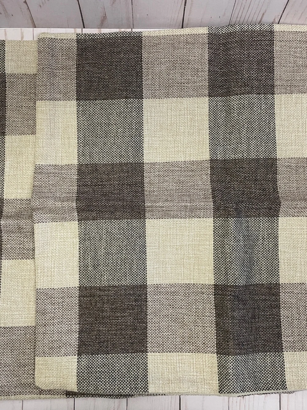 Neutral Tan Buffalo Check Pillow Covers Only Set of 2 for 18” square pillow NEW